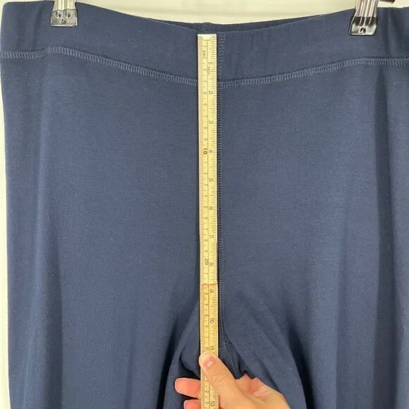 Boden Womens High Rise Crop Jersey Leggings Size 10 Navy Blue Casual Soft Knit - Picture 8 of 11